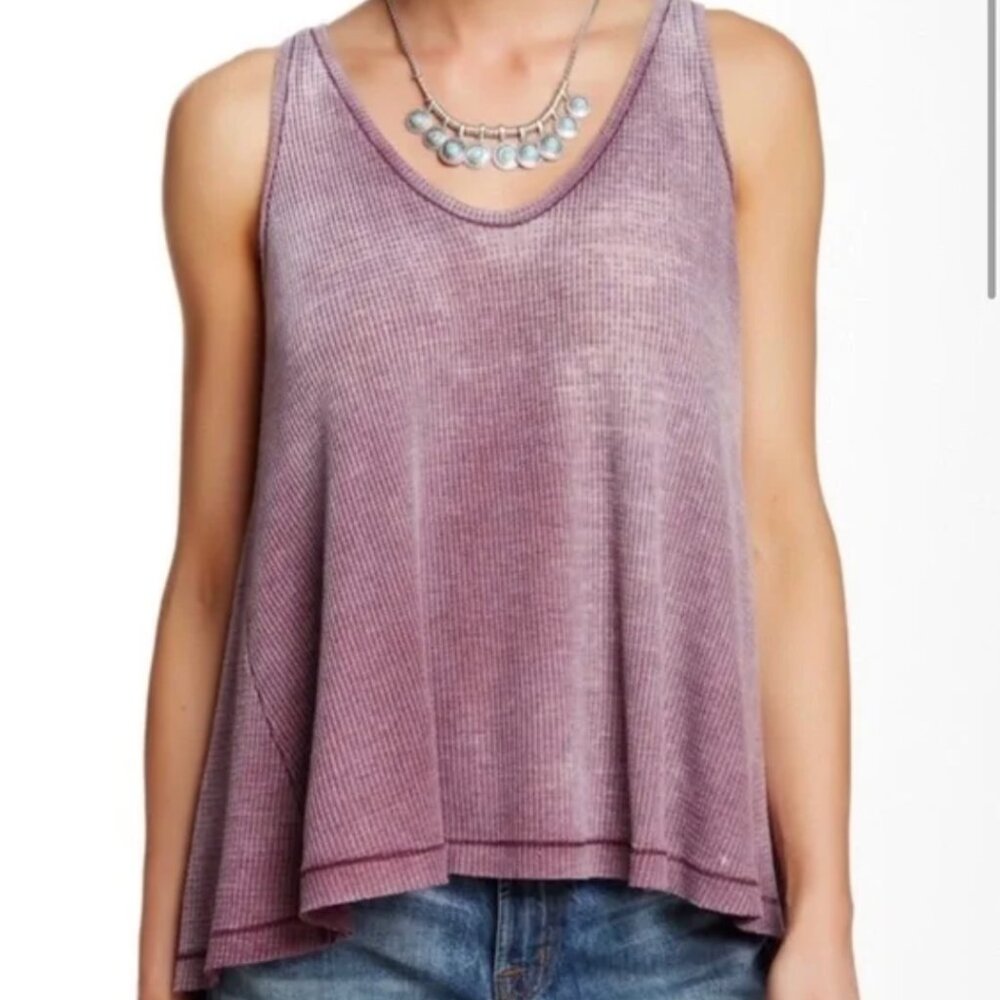 WE THE FREE KITTEN DISTRESSED THERMAL TANK TOP - Picture 3 of 5